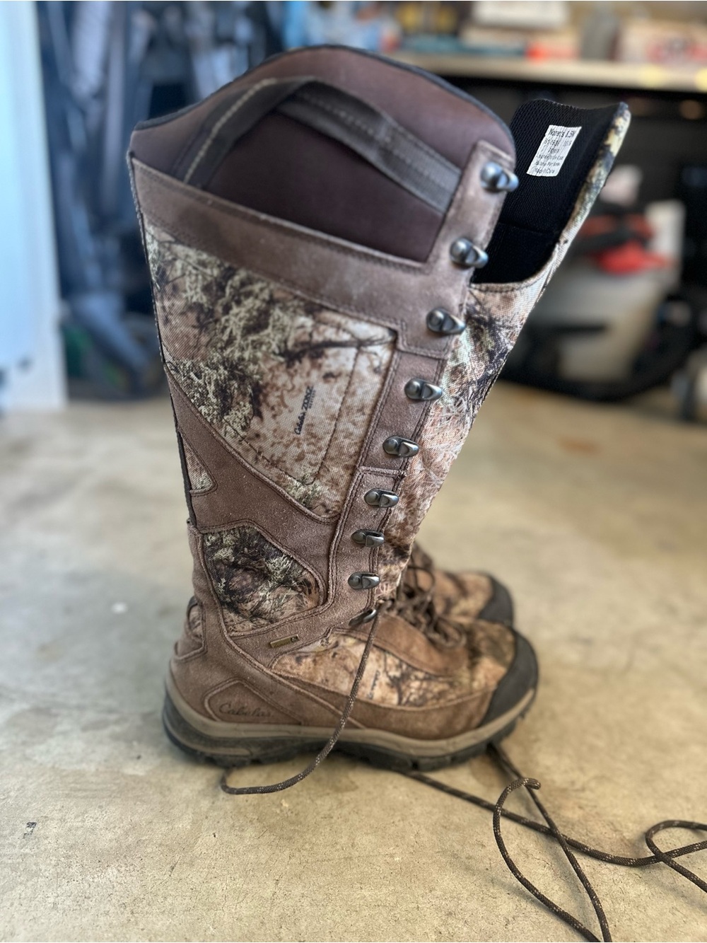 Cabela's Women's Tall Lace-Up Camouflage Hunting Boots - Brown Camo - Picture 2 of 6